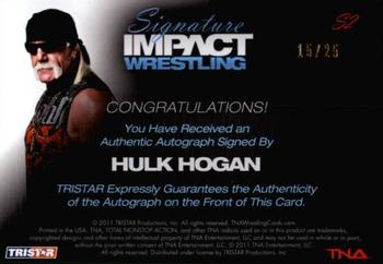 2011 TriStar Signature Impact - Gold Autographs #S2 Hulk Hogan Back