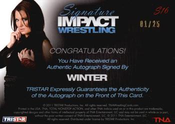 2011 TriStar Signature Impact - Gold Autographs #S16 Winter Back