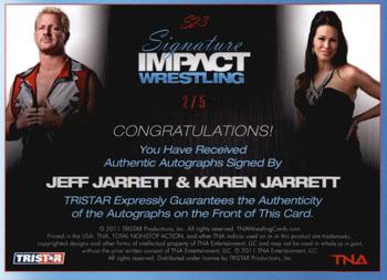 2011 TriStar Signature Impact - Red Dual Autographs #3 Jeff Jarrett / Karen Jarrett Back