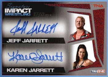 2011 TriStar Signature Impact - Red Dual Autographs #3 Jeff Jarrett / Karen Jarrett Front