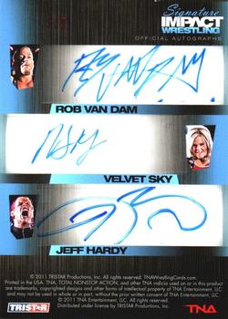 2011 TriStar Signature Impact - Red Seven Autographs #S7-2 Hulk Hogan / Mickie James / Ric Flair / Angelina Love / Rob van Dam / Velvet Sky / Jeff Hardy Back