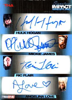 2011 TriStar Signature Impact - Red Seven Autographs #S7-2 Hulk Hogan / Mickie James / Ric Flair / Angelina Love / Rob van Dam / Velvet Sky / Jeff Hardy Front