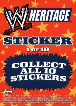 2005 Topps Heritage WWE - Stickers #1 Hulk Hogan Back