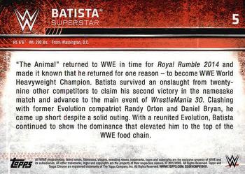 2015 Topps Chrome WWE #5 Batista Back