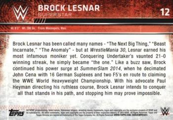 2015 Topps Chrome WWE #12 Brock Lesnar Back