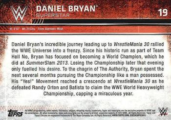 2015 Topps Chrome WWE #19 Daniel Bryan Back