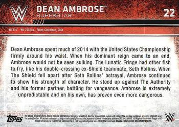 2015 Topps Chrome WWE #22 Dean Ambrose Back
