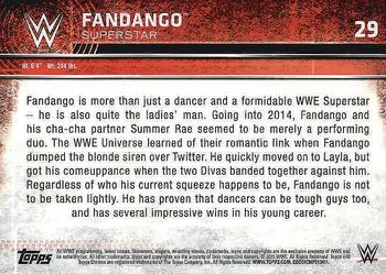 2015 Topps Chrome WWE #29 Fandango Back