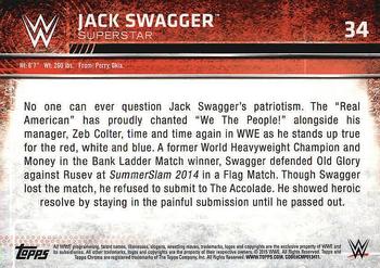 2015 Topps Chrome WWE #34 Jack Swagger Back
