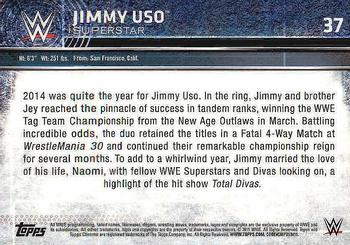 2015 Topps Chrome WWE #37 Jimmy Uso Back