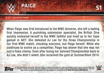 2015 Topps Chrome WWE #51 Paige Back