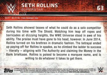 2015 Topps Chrome WWE #63 Seth Rollins Back