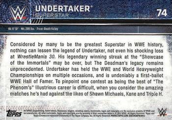 2015 Topps Chrome WWE #74 Undertaker Back