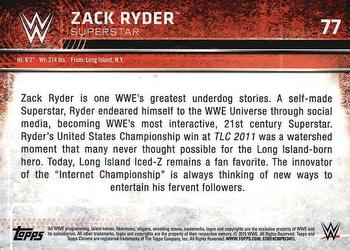 2015 Topps Chrome WWE #77 Zack Ryder Back