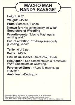 1991 Swanson WWF #NNO Macho Man Randy Savage Back