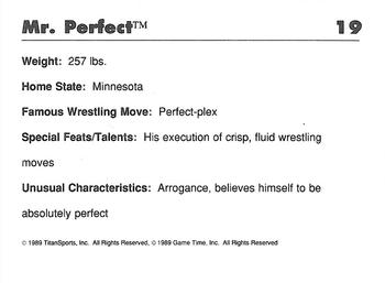 1989 Classic WWF #19 Mr. Perfect Back