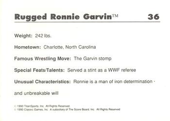 1989 Classic WWF #36 Rugged Ronnie Garvin Back