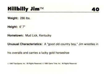 1989 Classic WWF #40 Hillbilly Jim Back