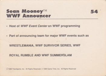 1989 Classic WWF #54 Sean Mooney Back