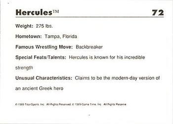 1989 Classic WWF #72 Hercules Back