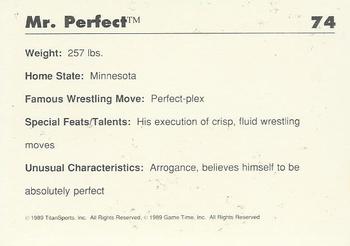 1989 Classic WWF #74 Mr. Perfect Back