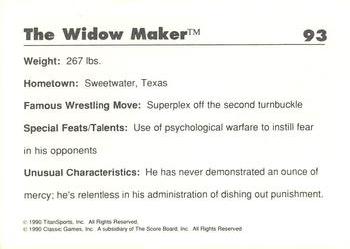 1989 Classic WWF #93 The Widow Maker Back