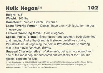 1989 Classic WWF #102 Hulk Hogan Back
