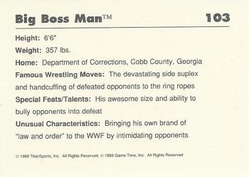 1989 Classic WWF #103 Big Boss Man Back