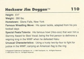 1989 Classic WWF #110 Hacksaw Jim Duggan Back