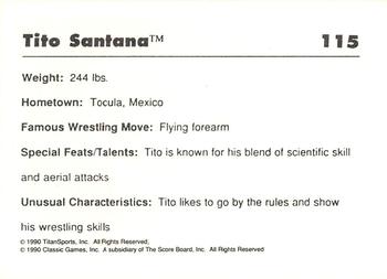1989 Classic WWF #115 Tito Santana Back