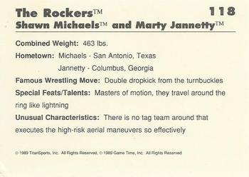 1989 Classic WWF #118 The Rockers (Shawn Michaels & Marty Jannetty) Back