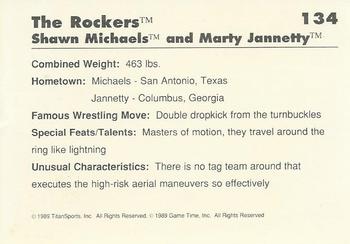 1989 Classic WWF #134 The Rockers (Shawn Michaels & Marty Jannetty) Back