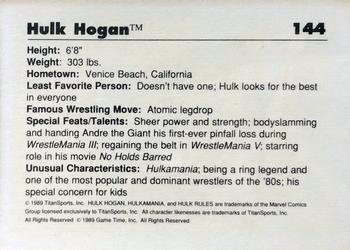 1989 Classic WWF #144 Hulk Hogan Back