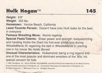 1989 Classic WWF #145 Hulk Hogan Back
