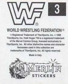 1990 Merlin WWF Superstars Stickers #3 Hulk Hogan Puzzle Back