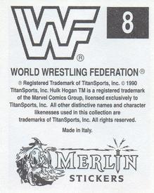 1990 Merlin WWF Superstars Stickers #8 Earthquake Back