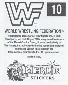 1990 Merlin WWF Superstars Stickers #10 Earthquake Back