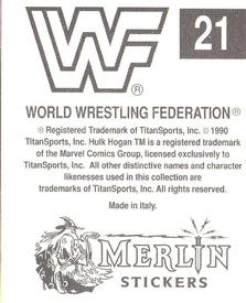 1990 Merlin WWF Superstars Stickers #21 Jimmy Hart Logo Back