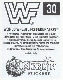 1990 Merlin WWF Superstars Stickers #30 Ravishing Rick Rude Back