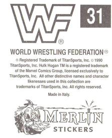 1990 Merlin WWF Superstars Stickers #31 Ravishing Rick Rude Logo Back