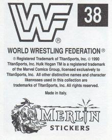 1990 Merlin WWF Superstars Stickers #38 Mr. Perfect Back