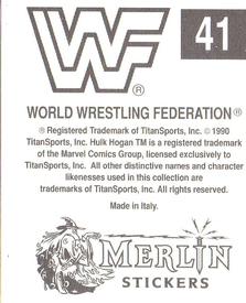 1990 Merlin WWF Superstars Stickers #41 WWF Superstars Logo Back