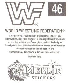 1990 Merlin WWF Superstars Stickers #46 Big Boss Man Logo Back