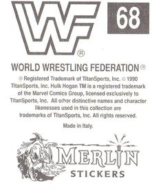 1990 Merlin WWF Superstars Stickers #68 Tito Santana Logo Back