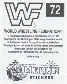 1990 Merlin WWF Superstars Stickers #72 Ax Back