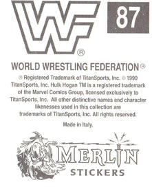 1990 Merlin WWF Superstars Stickers #87 Slick Logo Back