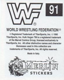 1990 Merlin WWF Superstars Stickers #91 The Rockers Puzzle Back