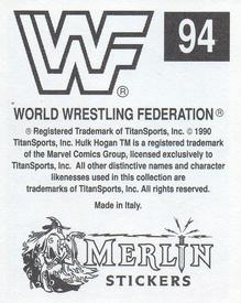 1990 Merlin WWF Superstars Stickers #94 Shawn Michaels Back