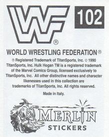 1990 Merlin WWF Superstars Stickers #102 Rhythm & Blues Back
