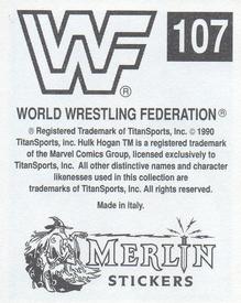 1990 Merlin WWF Superstars Stickers #107 The Model Rick Martel Back